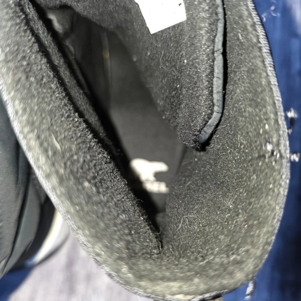Sorel Whitney‎ II Kids Black Puffer Winter Boots Lace Up Waterproof Youth Size 6